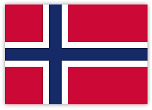 HouseholdBasics 10 x Aufkleber Norwegen-Flagge, 7,4 x 5,2 cm für innen und außen