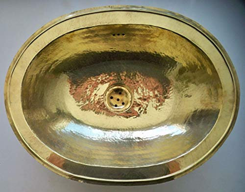 Lavabo in rame ovale Marocchino Lavello Lavabo Lavabo Bagno 49 x 35 cm