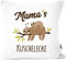 MoonWorks® Kissen-Bezug eigener Name Mama´s/Papa´s/Oma´s/Opas´s/Kuschelecke Faultier personalisierbare Mama weiß Unisize