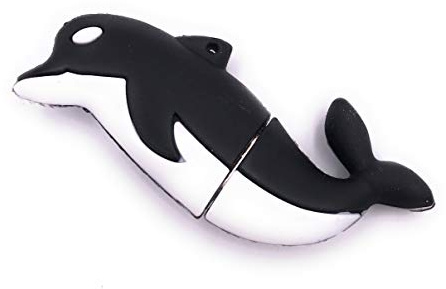 H-Customs Delfin Fisch Schwarz USB Stick 128 GB USB 3.0