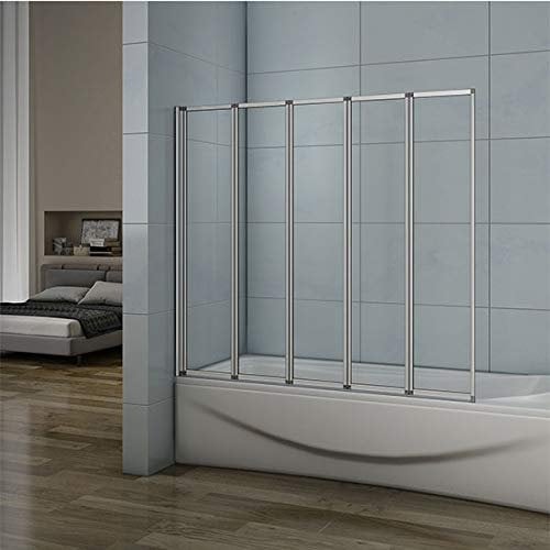 Xinyang 1200x1400mm Folding Bath Screen Shower Screen for Baths Over Glass Door Panel 5 Fold