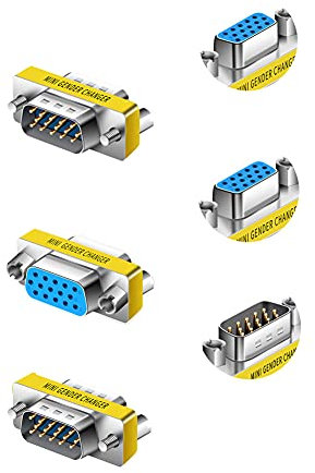 LNHCAW VGA to Dual VGA Adapter - Extender for 2 Monitors (Male to Male, Female to Female)