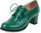 MJIASIAWA Damen Schnüren Klassischer Lack Blockabsatz Pumps Closed Toe Buro Retro Leisure Oxford Business Arbeit Formal Kleid Schuhe Grün Gr 36 EU