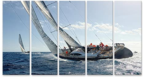 islandburner Bild auf Leinwand Segeln Yacht Rennen Yachting Yachten Meer Zwei Regatta Unter Segeln Bilder Wandbilder Poster