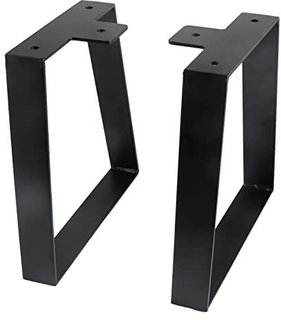 ALXEH 35,6 cm Trapezförmige Tischbeine, schwarz, DIY-Möbel, Metallbeine für Couchtisch, Sitzbank, Hocker, Schrank, Möbelfüße, 2 Stück