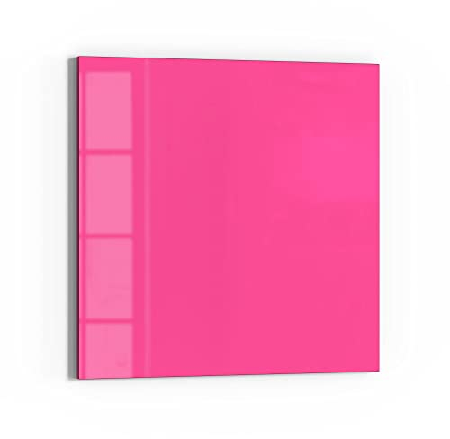 DEQORI Glas-Magnettafel | 30x30 cm groß | Unifarben - Rosa | Memo-Board aus Glas | Magnetboard inkl. Magnete, Stift & Tuch für Küche & Büro | Tafel magnetisch & beschreibbar