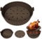 Molde Silicona Freidora de Aire - 24 cm Olla Silicona Freidora Aire con Almohadilla de Filtro de Aceite Cesta Silicona Freidora Aire Bandeja Silicona Air Fryer Accessories para Microondas Horno (Gris)