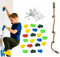 4IQ Kletterseil und Klettergriffe Kinder Outdoor - 20 x Klettersteine - Kletterwand Griffe - Kletterausrüstung Set - Climbing Rope 2m - Kletterseile - Kletterstein für Kinder - Maximale Last: 40 kg