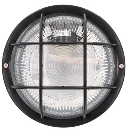 Unitec Rundleuchte mit PVC-Korb für Innen und Außen, IP44, stoßfest, mit E27 Fassung, 230V, 50-60 Hz, schwarz, 60W