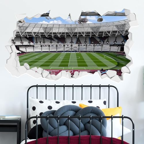 Themed West Ham United Wall Sticker - Stadium Before Match Broken Wall Football Art (60cm width x 35cm height)