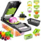 16 in1 Taglia Affetta Verdure Manuale Kit, Taglia Verdure Cubetti Multifunzione, Tritatutto Grattugia da Cucina, Taglia Verdure con 7 Lame in Inox, per Affettare Verdure, Tagliare, Grattugiare