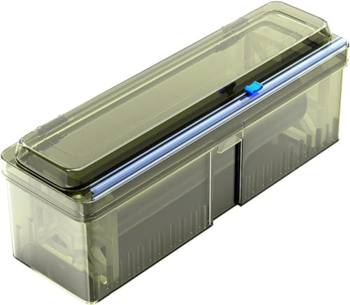 Food Cling Wrap Film Cutter,Wrap Dispenser,Food Wrap Storage Organizer with Slide Cutter,Refillable Cling Film Dispenser with Cutter