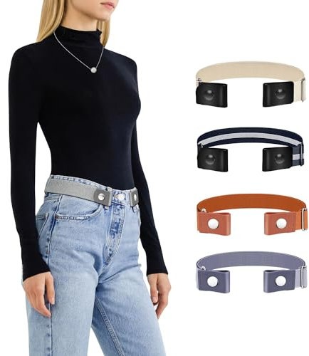 TOURZOO Gürtel für Damen/Herren, ohne Schnalle, elastischer Gürtel, unsichtbar, keine Schnalle, Stretch-Taillengürtel für Jeanshosen, 1 Stück/Grau, L-XXL:Waist size 45''-75''