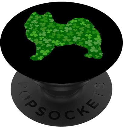 American Eskimo Dog St. Patrick's Day Eskie Saint Patricks PopSockets mit austauschbarem PopGrip