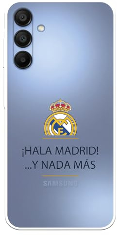 Schutzhülle für Samsung Galaxy A15 5G Real Madrid Hala Madrid, transparent zum Schutz Ihres Mobiltelefons. Flexible Silikonschicht mit offizieller Lizenz von Real Madrid
