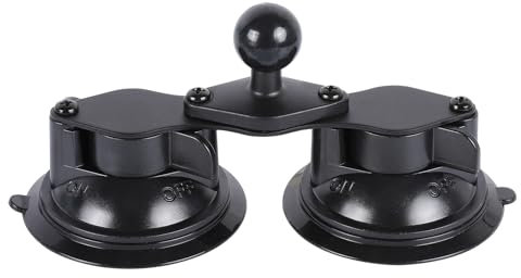 Base de ventosa doble con bola de 1 pulgada, base de montaje de coche resistente de 2 ventosas compatible con soportes RAM y otros brazos de doble enchufe de tamaño B