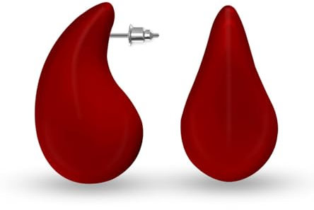 Soul-Cats große Tropfen Ohrringe Ohrstecker in der Farbe: rot