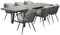 OUTLIV. Gartenmöbel-Set Alex 7-TLG. ausziehbarer Esstisch 200/260x100cm, Aluminiumgestell, Keramik-Tischplatte, inkl. 6 Stühle & Kissen, anthrazit