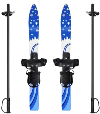 Qianly Skigafeln Schnee Kurz Skier EIS Skate Kinder Schneebladungen mit Skigögen, Blau