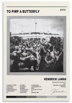 Poster mit Kendrick Lamar To Pimp A Butterfly, Wandkunst, dekoratives Gemälde, Schlafzimmer, Poster, 20 x 30 cm, ungerahmter Stil
