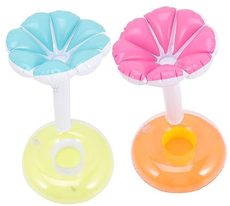 LRXIYODE 4piezas Portavasos Inflables De Diseño Divertido para Piscina y Playa Flotadores para Bebidas Accesorios De Fiesta Tropical y Reuniones Acuáticas