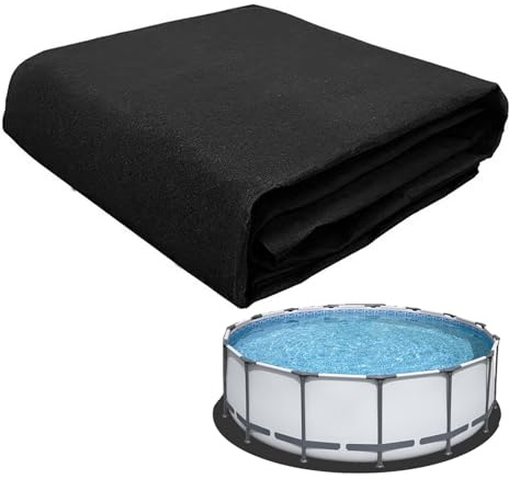 Poolunterlage Rund,Oberirdische Schwimmbeckenmatte, Bodenplane für Pools,Schwimmbecken Matte Pool Bodenplane Faltbarer,Schwimmbad-Schutzpolster Durchstichfestes (4.6m/15ft)