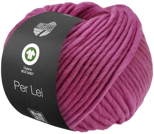 LANA GROSSA Per Lei GOTS | Klassisches Merino-Dochtgarn, GOTS zertifiziert | Handstrickgarn aus 100% Schurwolle | 50g Wolle zum Stricken & Häkeln | 60m GarnFB 55
