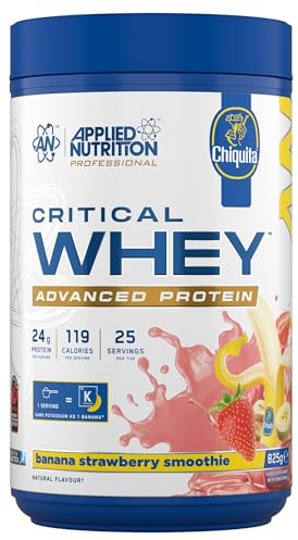 Applied Nutrition Critical Whey Protein Pulver 24g Pro Portion | Hohem Eiweißgehalt 825g Pack of 1, Chiquita Banana Strawberry
