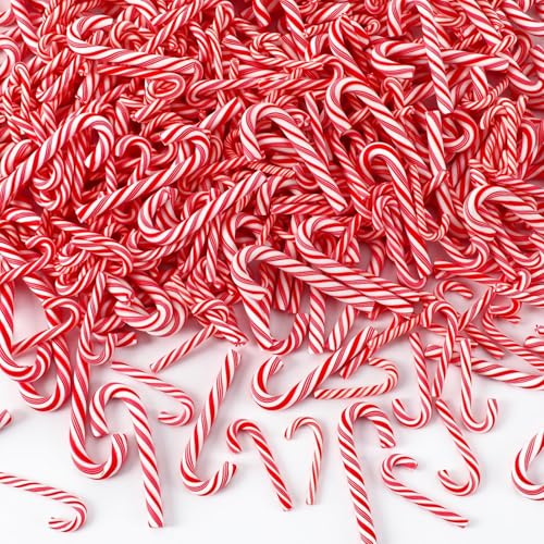 80 Stück Mini Zuckerstangen Weihnachtsdeko, Künstliche Zuckerstangen Weihnachten Miniaturen zum Basteln Weihnachtsbaumschmuck Kleine Deko Ornamente zum Aufhängen für Weihnachtsbaum Party