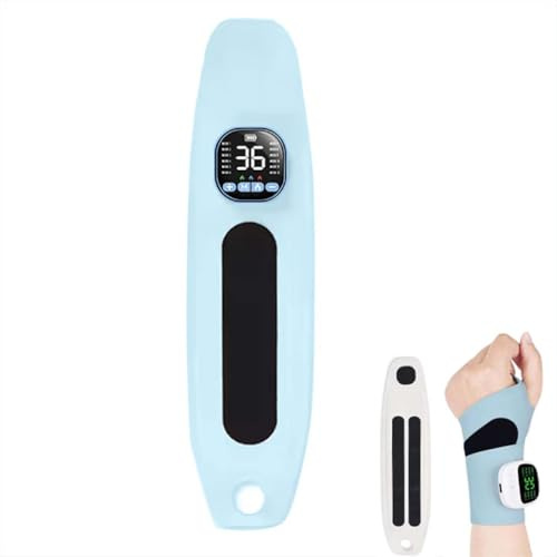 Carpal Tunnel Wrist Massager, Rechargeable Adjustable Electric Wrist Massager,EMS Wrists Massagers Handgelenk Massagegerät Kabelloses Handmassagegerät mit 10 Modi/29 Intensitäten für Hand (Blau)