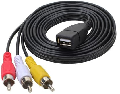 PURPLELILY Cavo audio da USB femmina a 3 RCA, cavo adattatore splitter da USB a 3RCA maschio, per telefono, tablet, home theater, HDTV, audio digitale, cavo video per console di gioco