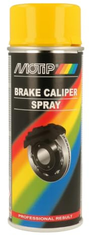 MOTIP Spray Pinze Freni, Vernice Sportiva, Resistente a Benzina e Agenti Atmosferici, Antigraffio, Anticorrosione, Brillantezza Duratura, Colore - Giallo