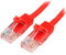 StarTech.com 0.5m Red Cat5e Patch Cable with Snagless RJ45 Connectors - Short Ethernet Cable - 0.5 m Cat 5e UTP Cable (45PAT50CMRD)