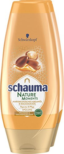 Schwarzkopf Schauma Nature Moments Spülung, Marokkanisches Arganöl und Macadamiaöl, 2er Pack (1 x 250 ml)