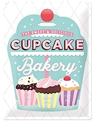 Nostalgic-Art 23238 Home & Country – Cupcake Bakery – Geschenk-Idee für Nostalgie-Fans, Retro Blechschild, aus Metall, Vintage-Dekoration, 30 x 40 cm