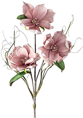 formano Dekorativer Magnolienzweig Altrosa 106cm aus Schaumstoff mit 3 großen Blüten …