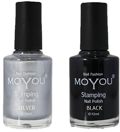 Moyou Stamping Nail art Nail Polish Mystic Stone Silver and Black