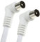 RF Fly Cable Derecho ángulo Masculino Clavija a Clavija Coaxial TV TDT Cable 4 m Blanco [4 metros/4m]