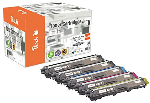 Peach B242/246 Spar Pack Plus Tonermodule (2xBK, C, M, Y) ersetzt Brother TN-242 für z.B. Brother DCP -9022 CDW, Brother HL -3142 CW, Brother HL -3152 CDW, Brother HL -3172 CDW, Brother MFC -9142 CDN
