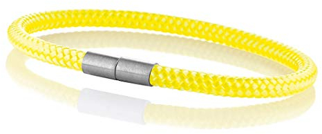 Maritimes Seemannsgarn Segeltau Armband Norderney neon-gelb 4mm, Ohne Verschluss, S - Gelenkumfang von 13 cm bis 15 cm