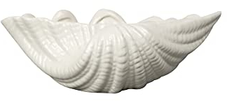 ByOn Alima Muschelschale in der Farbe: Weiß, aus festem Dolomit hergestellt, Maße: 23 x 16 x 8 cm, auch geeignet für die Aufbewahrung von Schmuck oder als Deko im Wohnzimmer, 5260906502