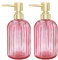 Seifenspender - 2er Pack 14 Oz Küche Glas Seifenspender mit Pumpe, Badezimmer Transparente Seifenspenderflasche für Handseife, Spülmittel Under Lotion (Rosa)