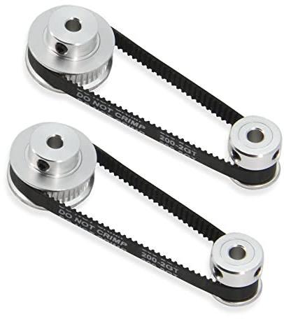Zeberoxyz 2 Stück Set GT2-Synchronrad, 20 & 40 Zähne, 5mm Bohrung, Aluminium-Zahnriemenscheibe mit 2 Stück Länge 200 mm Breite 6mm Riemen (20-40T-5B-6)