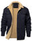 EKLENTSON Herren Winterjacke Jagd Jacke Cargojacke Warme Fleecejacke Outdoor Thermojacke Fleece Arbeitsjacke Herbst Winter Pilotenjacke, Navy XXL