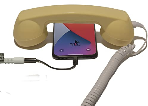 Opis 60s micro - Compatible with iPhone headset with microphone/Retro Headphone with Microphone/retro mobile phone/headset with microphone compatible with iPhone (cream)