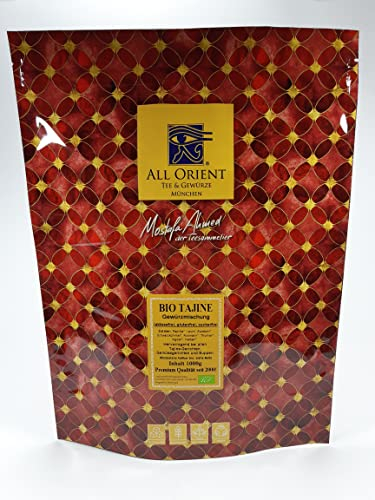 All Orient BIO Tajine Gewürzmischung 1000g | für Tajine Gerichte, Couscous, Fleisch, vegetarisch, Gemüse | Vegan | Tajine Marokko Baharat | ohne Zusatzstoffe | zuckerfrei | Gewürz Mischung