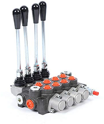 SHZICMY Hydraulikventil Monoblock, 4-Fach 40L/min Hydraulischer Wegeventilblock Handzugventil Handsteuerventil Handhebelventil G1/2 Anschluss Joystick Steuerventil für Traktoren Lader