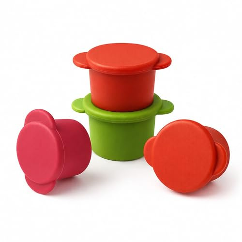 Wine Bottle Caps - Silicone Bottle Covers - Air-Tight Vacuum Seal - Wine Gifts for Women - Set of 4