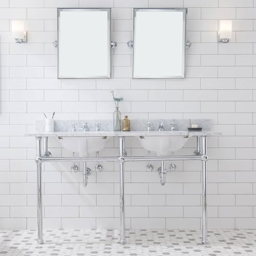 Water Creation Embassy 60 Double Modern Brass Wash Stand in Chrome
