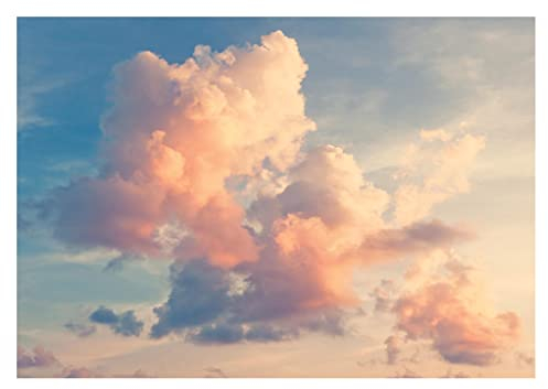 Fototapete Himmel mit Wolken Decke Sonne Pastell - inkl. Kleister - für Wohnzimmer Schlafzimmer Flur Vlies Tapete Vliestapete Wandtapete Motivtapeten Montagefertig (416x290 cm)